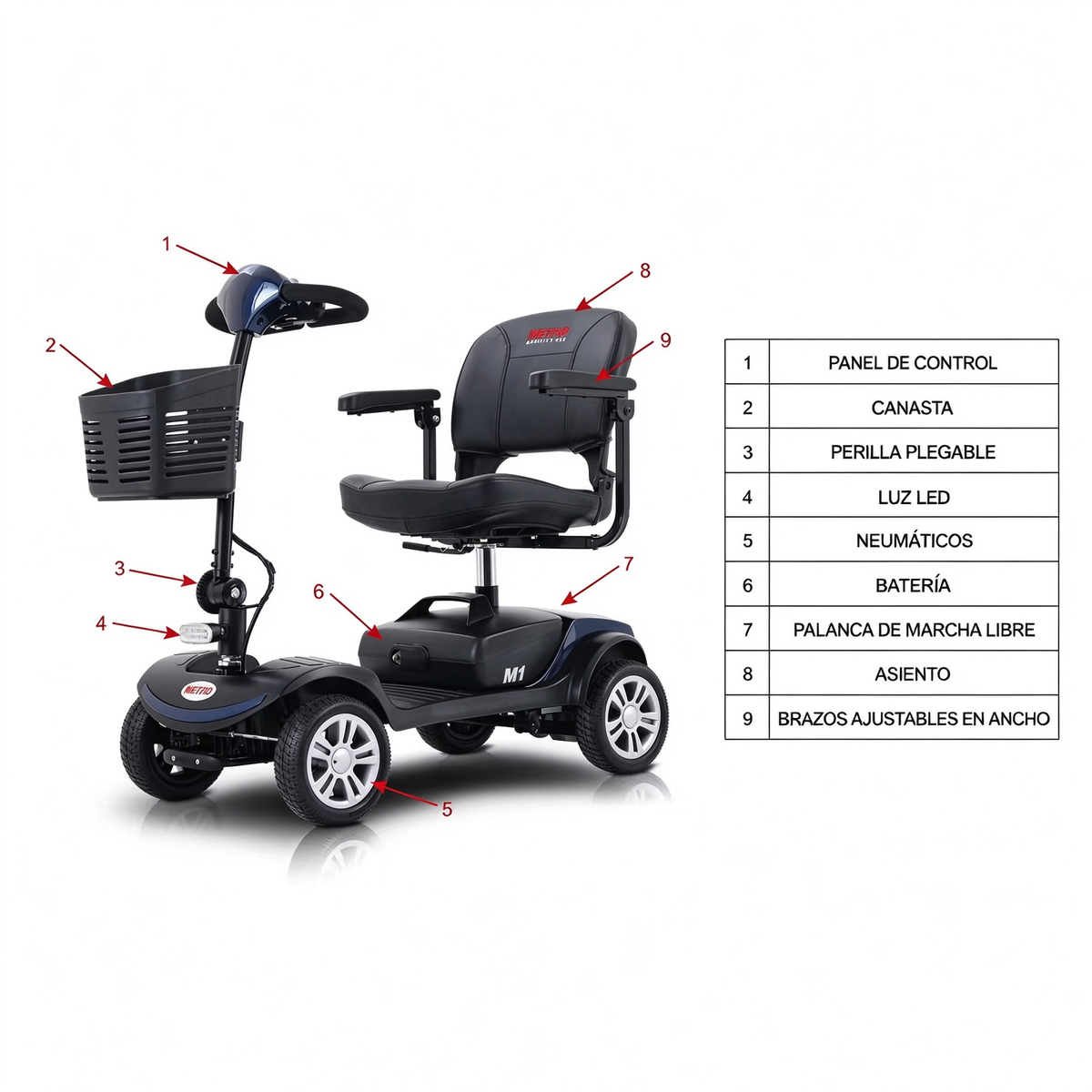 Scooter eléctrico de movilidad para adultos mayores